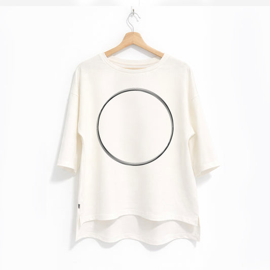 Oversized majica "Krug", bela