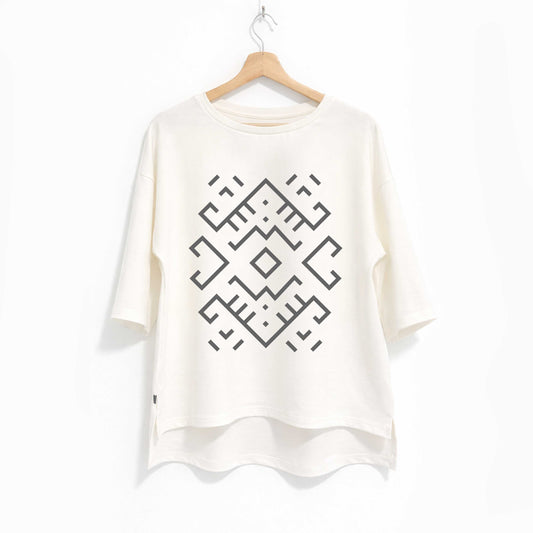 Oversized majica "Decode", bela